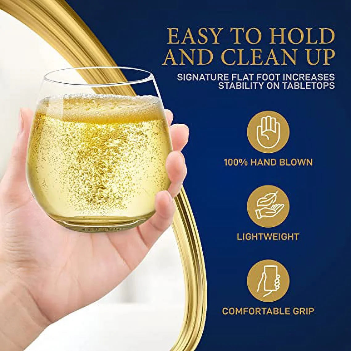 Stemless Wine Glasses Set of 12 U24017