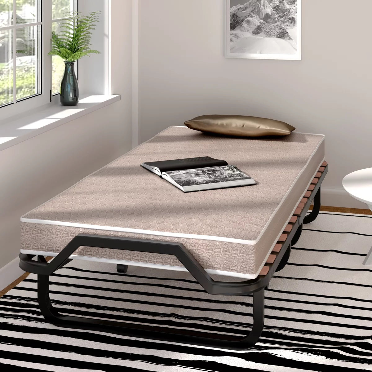 Folding Bed with Memory Foam and Metal Frame S443446