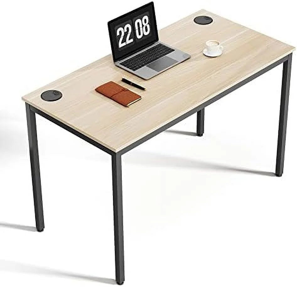 47 inch Teak Computer Desk with Black Metal Frame W6392