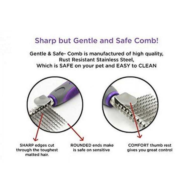 Pet Dematting Comb with Safety Edges H653441