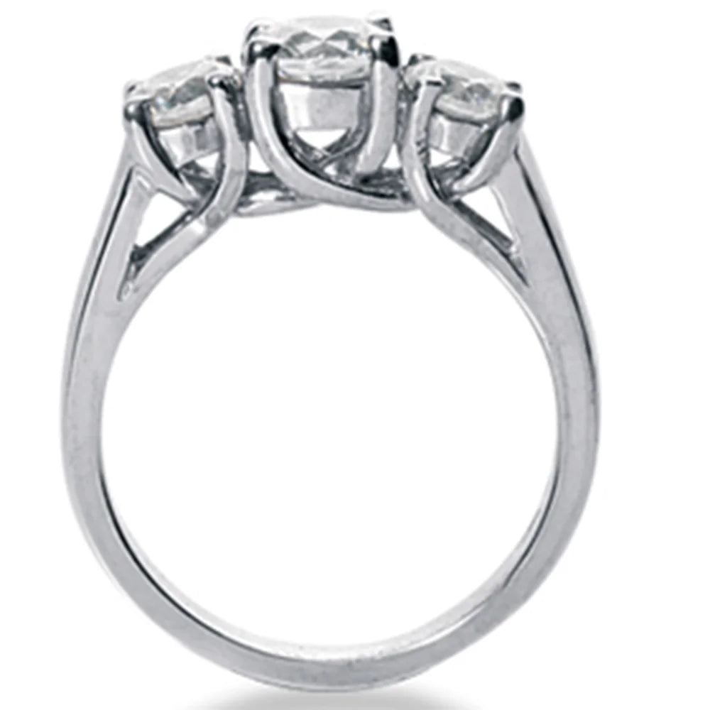 Three Stone Diamond Engagement Ring 10K White Gold L595567