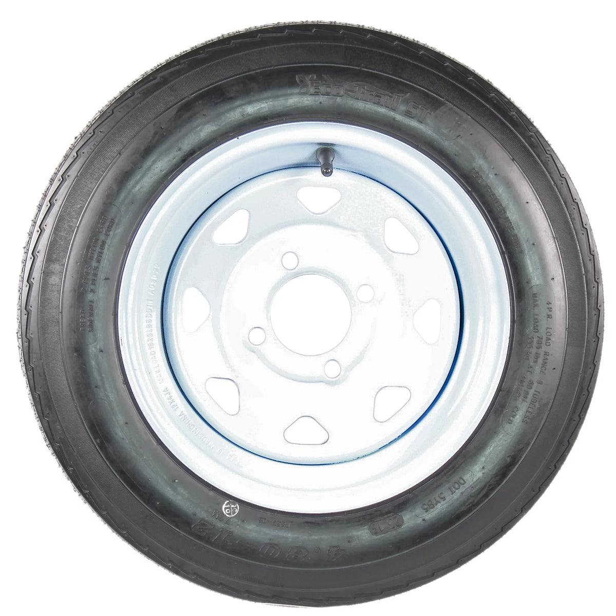 2-Pack Trailer Tire On Rim 4.80-12 12 in. Load C 4 Lug White Spoke Wheel F406