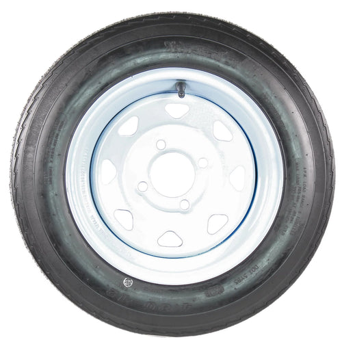 2-Pack Trailer Tire On Rim 4.80-12 12 in. Load C 4 Lug White Spoke Wheel F406