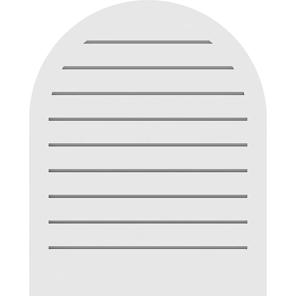 Round Top Surface Mount PVC Gable Vent with Brickmoul T17512