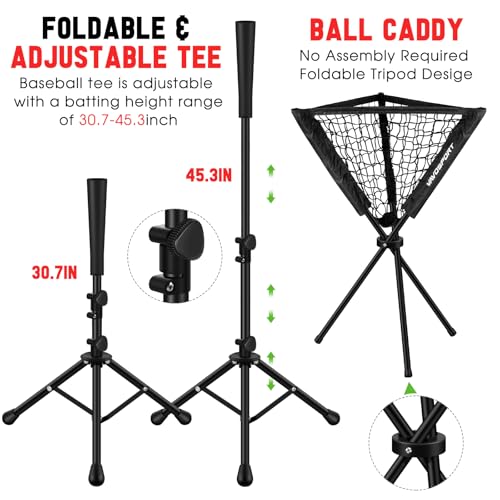 7x7' Baseball & Softball Net with Strike Zone, Tee, Ball Caddy X8958