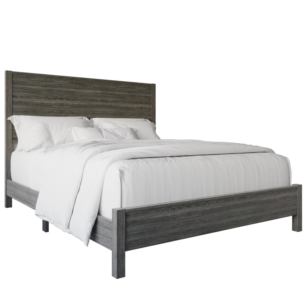 Wood Panel Queen Bed Dark Grey H5991