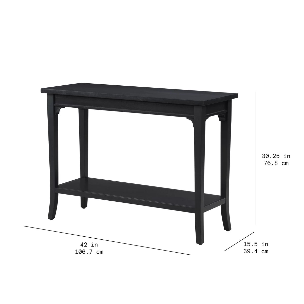 Console Table with Lower Shelf and Solid Wood Frame Z24810