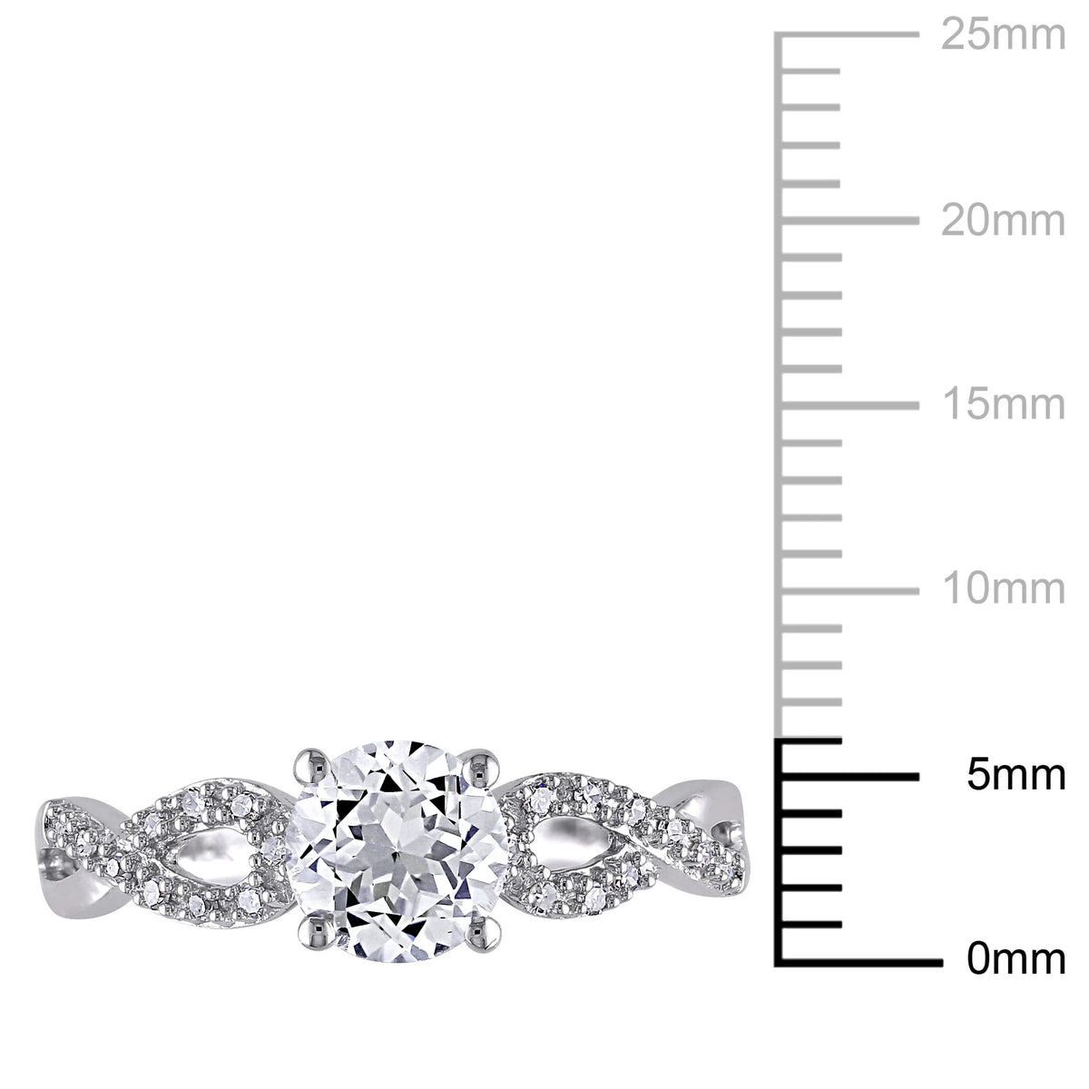 10kt White Gold Solitaire Ring with Infinity Band Y313875
