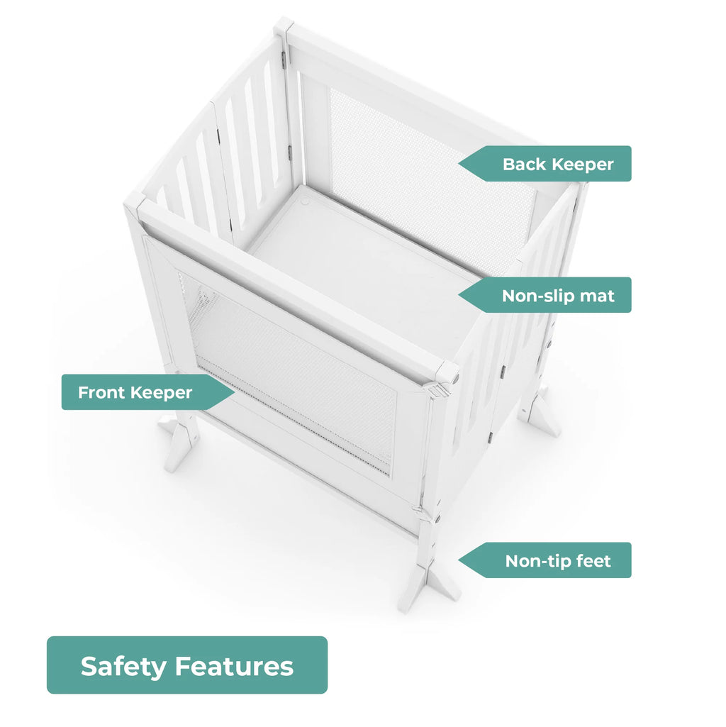 White Foldable Wooden Double Step Stool D37822