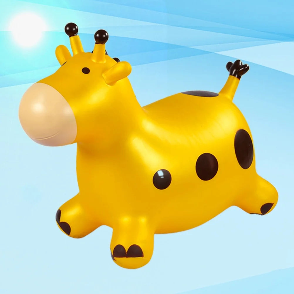 Inflatable Bouncing Horse Outdoor Toy with Air Pump (Yellow) F443947