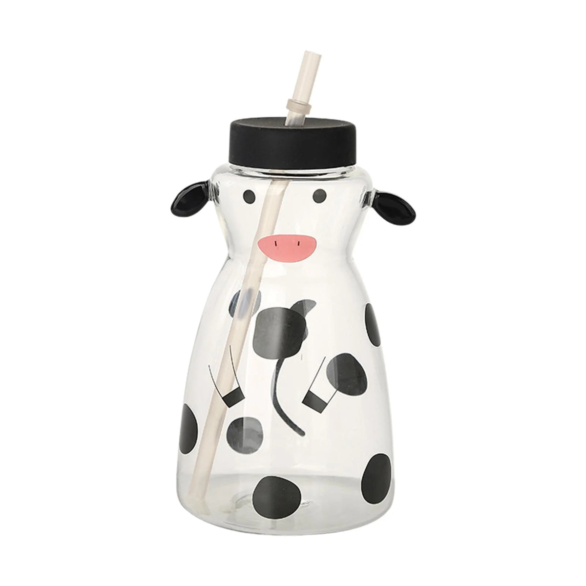 625ml High Borosilicate Glass Tumbler Cup with Lid Straw N5827