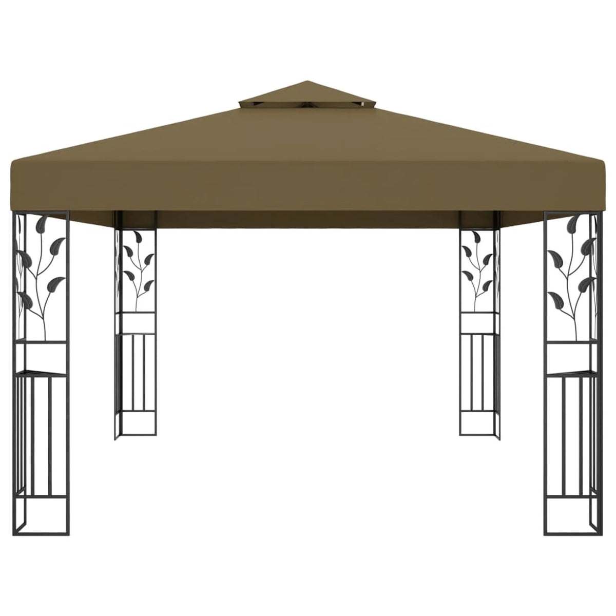 Taupe Steel Frame Outdoor Party Tent Gazebo Canopy Shelter 118.1 x 157.5 Inches O64132