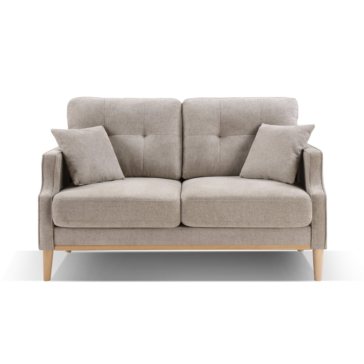 Cream Waterproof Fabric 2 Seater Loveseat Sofa C137347