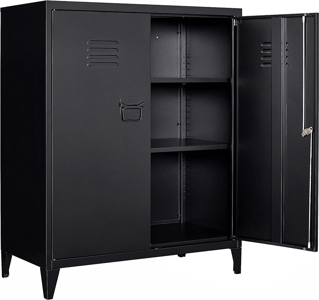 40" Metal Cabinet with Doors and Shelves T2187