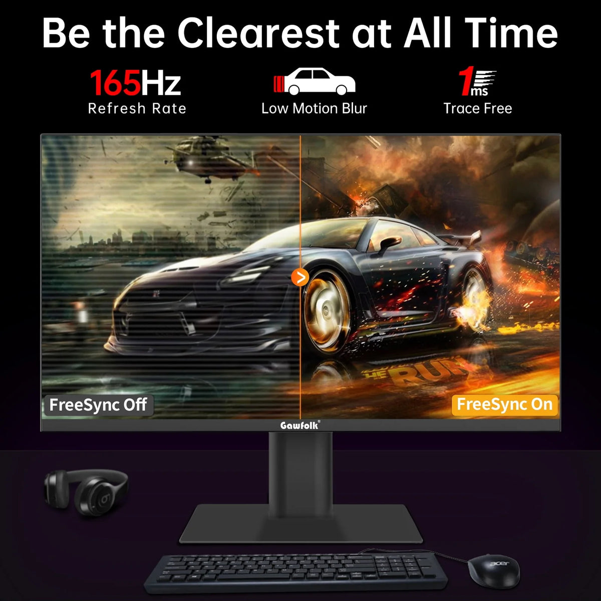 24.5 inch Curved Gaming Monitor 180hz FHD Frameless VA Black A41737