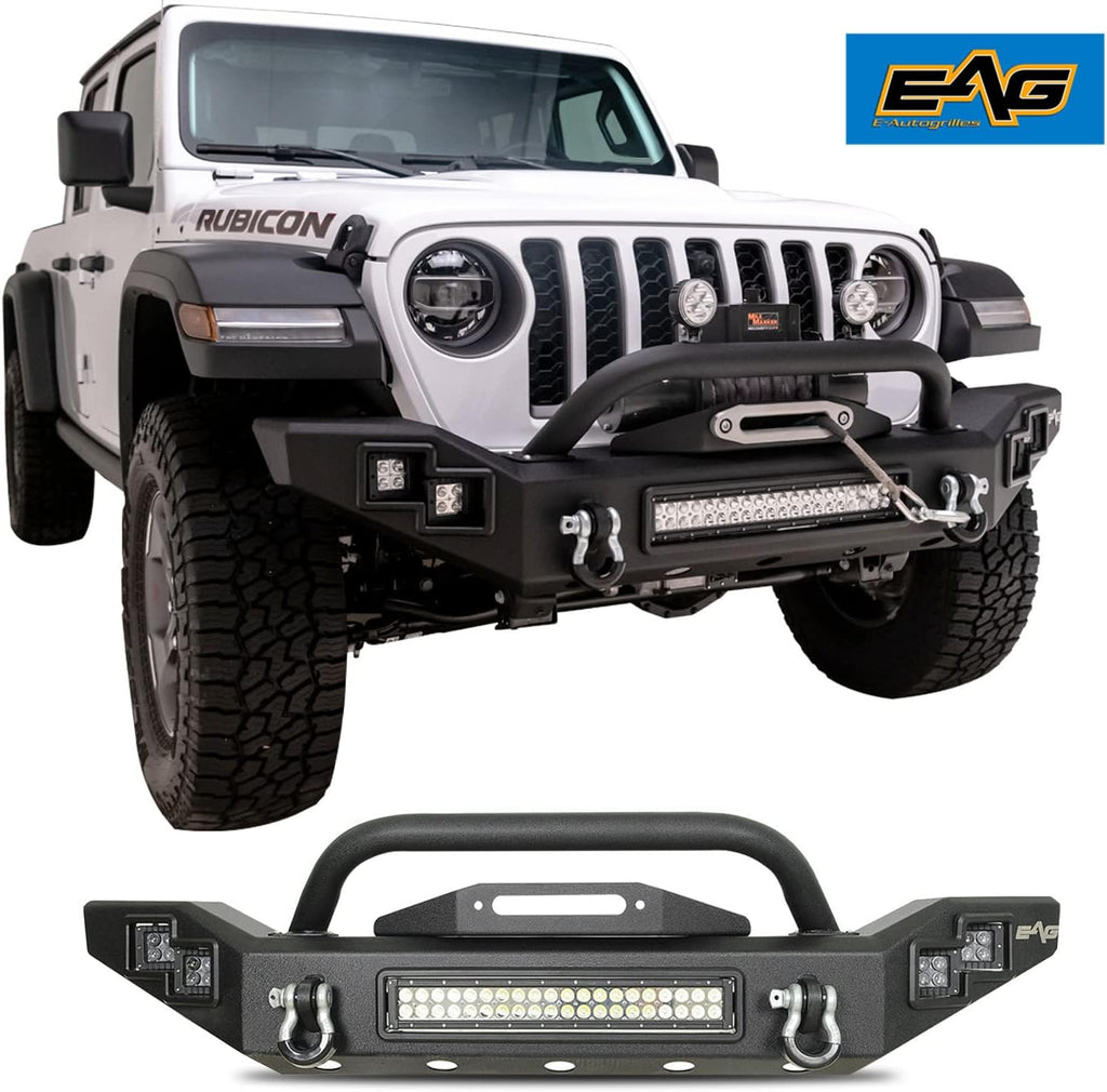 LED Front Bumper with Winch Mount Plate for Gladiator JT L871954