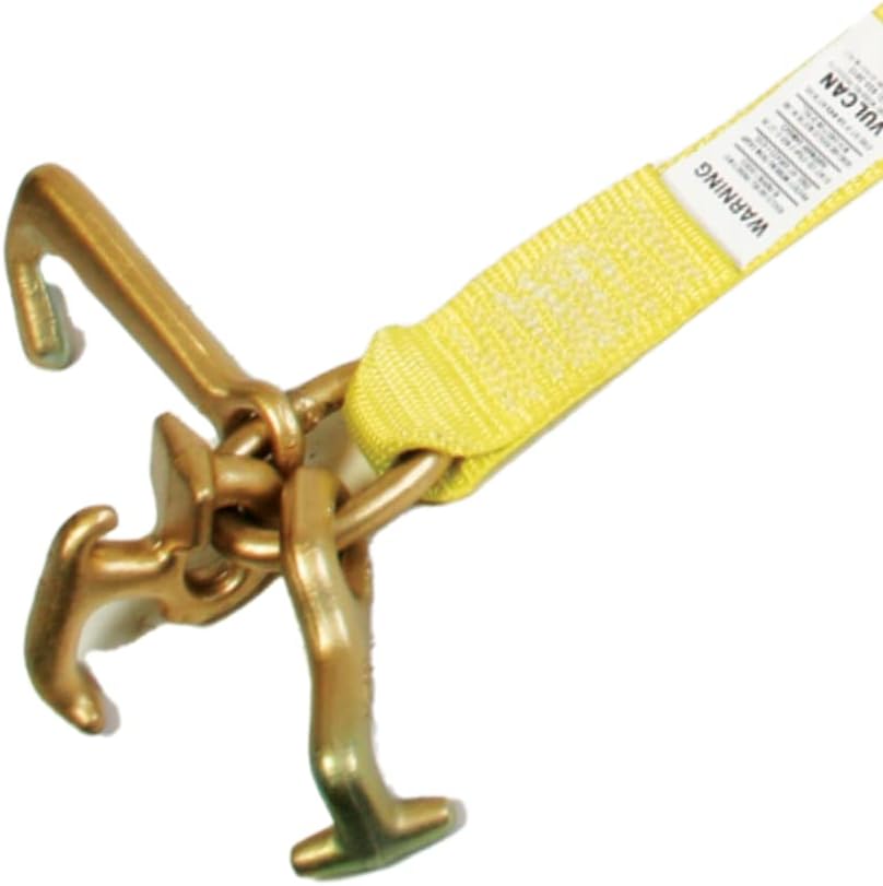 Classic Yellow 96 Inch 2 Pack Car Tie Down with Universal Frame Hook Cluster Q7522