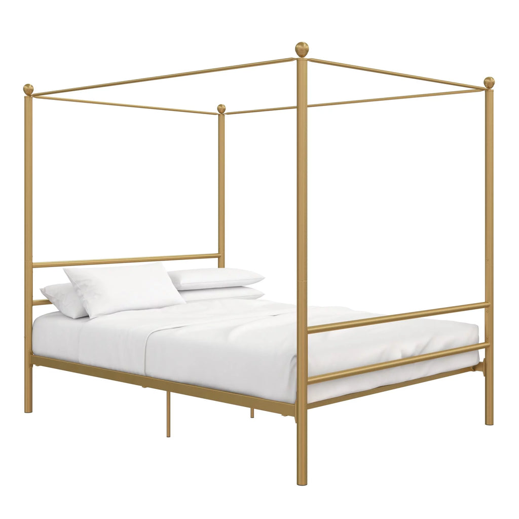Queen Gold Metal Canopy Bed B131426