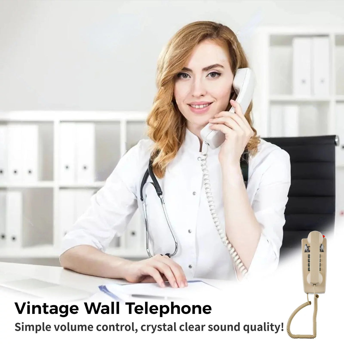 Vintage Corded Wall Telephone I69326