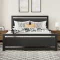 Queen Size Metal Platform Bed Frame with Headboard & Footboard H177681