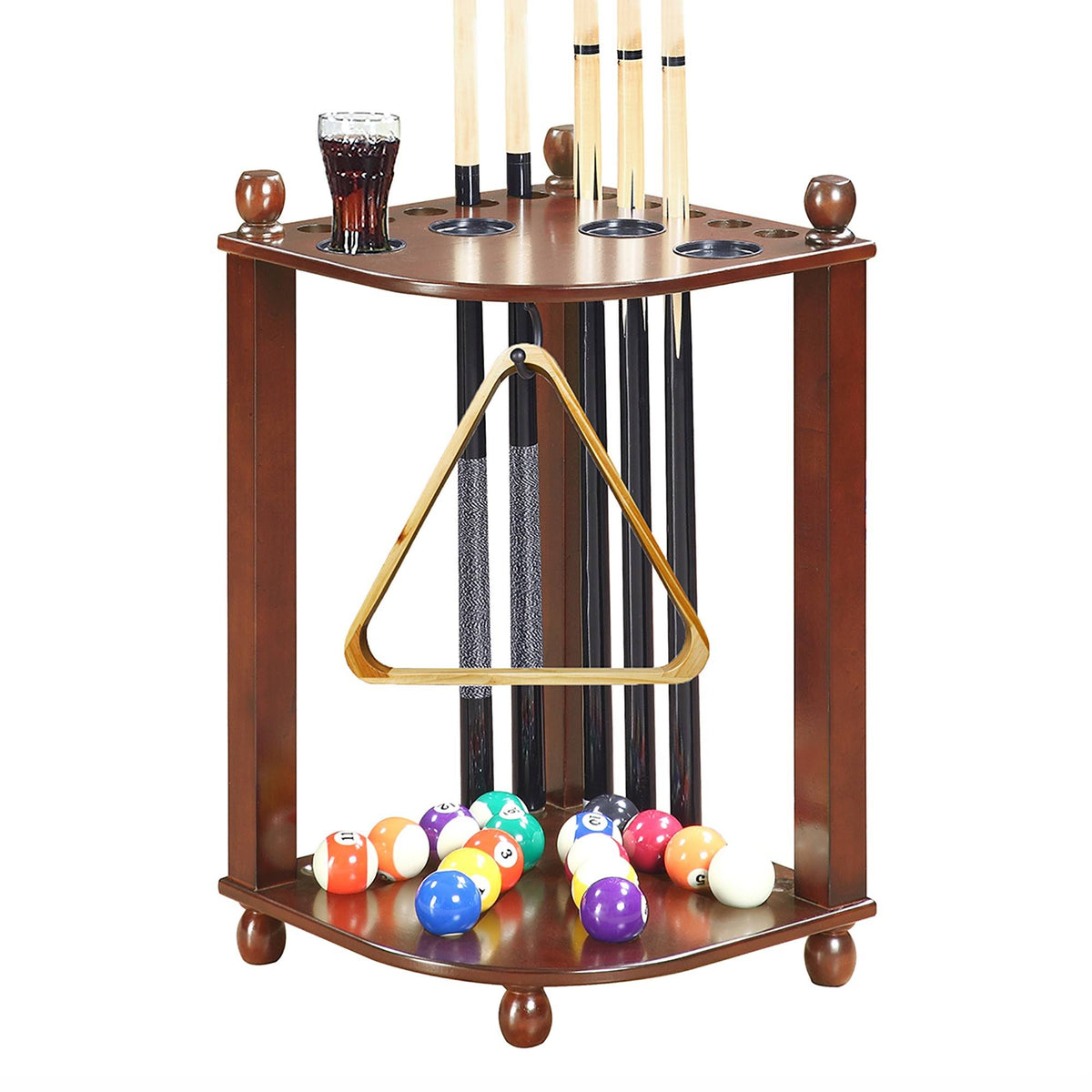 Walnut Corner Floor Cue Rack U39769