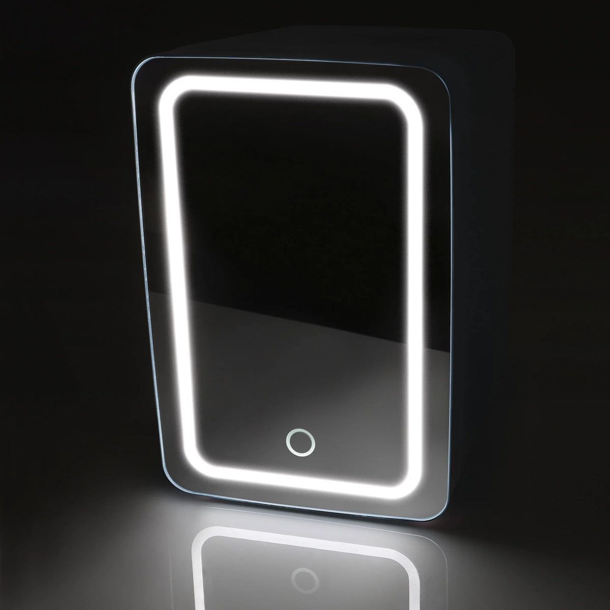 6 Can LED Lighted Mini Fridge with Mirror Door R3729