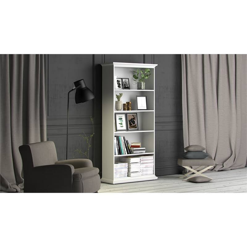 White 5 Shelf Bookcase Q667275