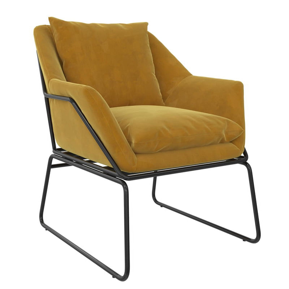 Mustard Yellow Velvet Accent Chair E50423