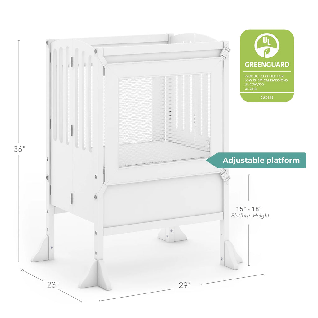 White Foldable Wooden Double Step Stool D37822
