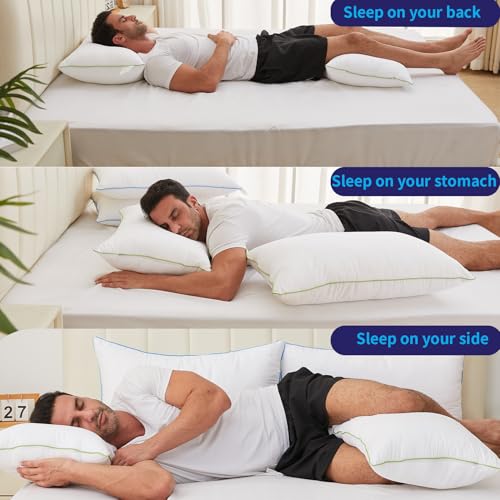 King Size Set of 2 Adjustable Bed Pillows with Zipper F801