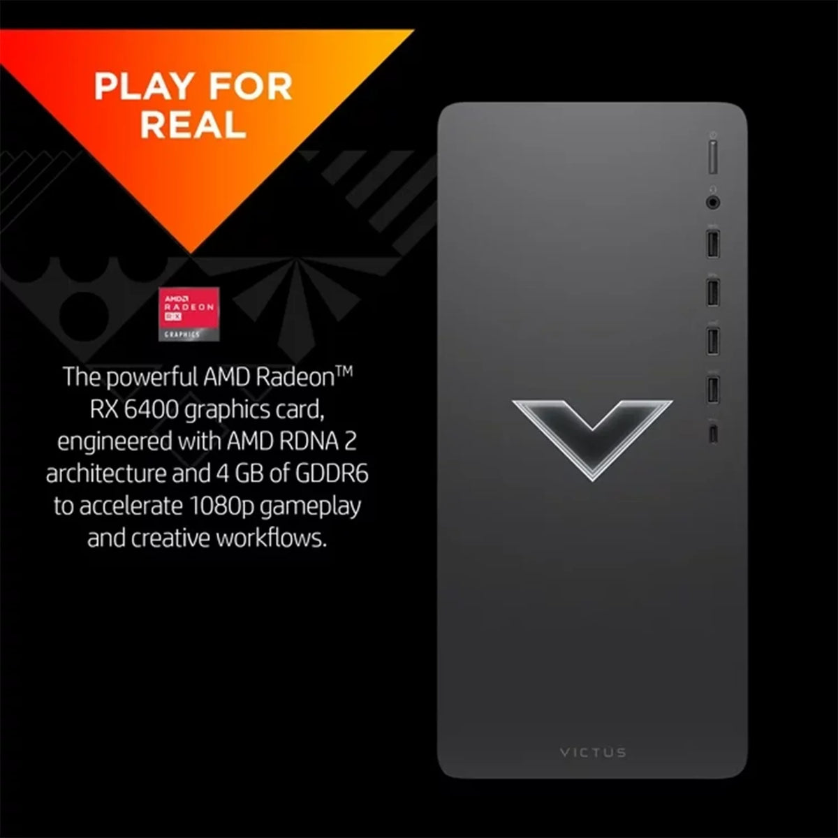 Gaming Tower Desktop, Ryzen 5 5600G, RX 6400, 16GB RAM, 1TB SSD N4744