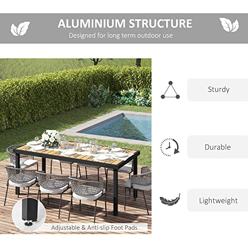 75" x 35" Aluminum Outdoor Dining Table for 8 T5627