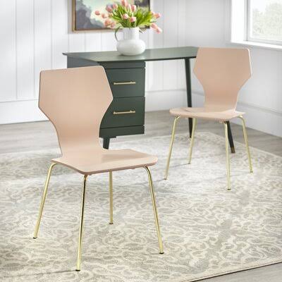 Pink/Gold Side Chair G3683