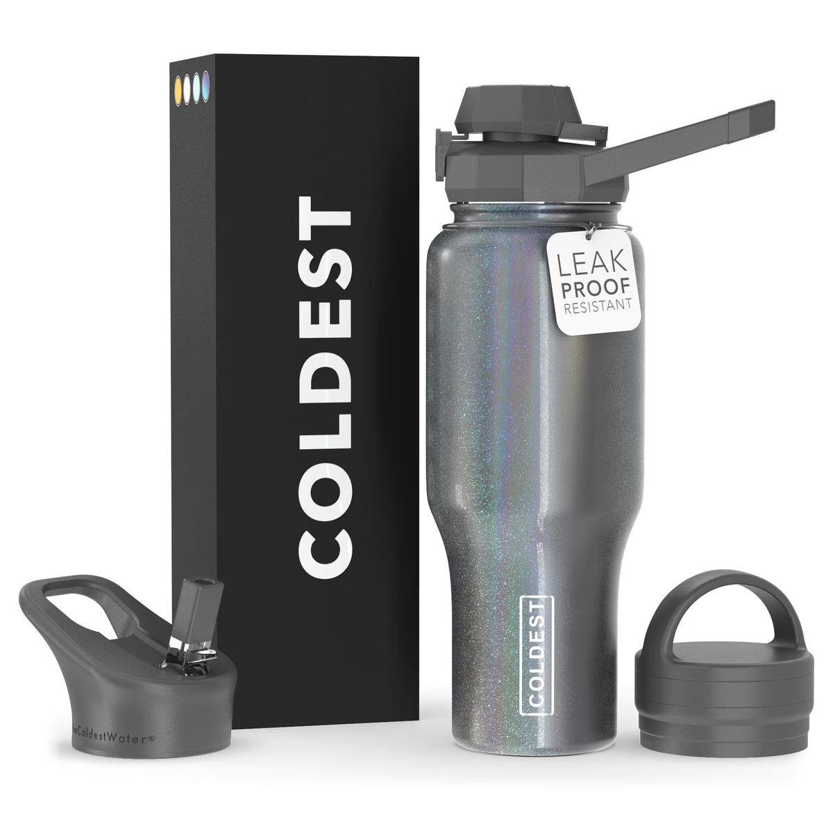 36 oz Insulated Metal Water Bottle with 3 Lids L408