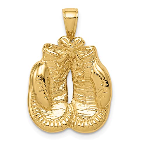 10K Yellow Gold Boxing Gloves Pendant Y449