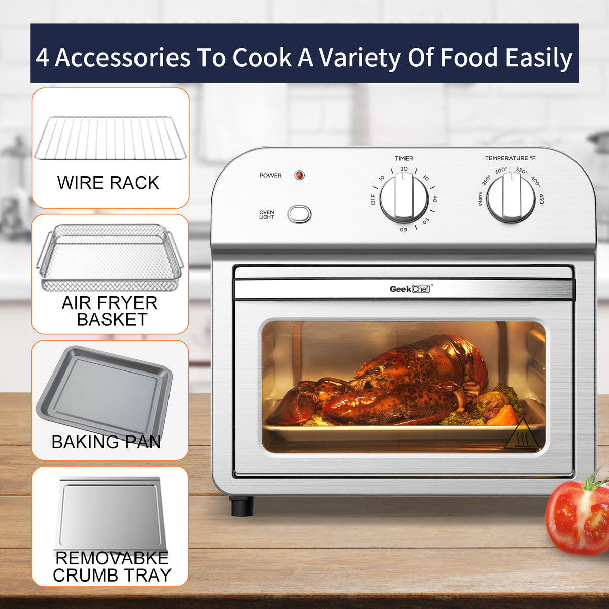 Air Fryer Toaster Oven Combo with Rotisserie And Dehydrator, 1500 W A2387