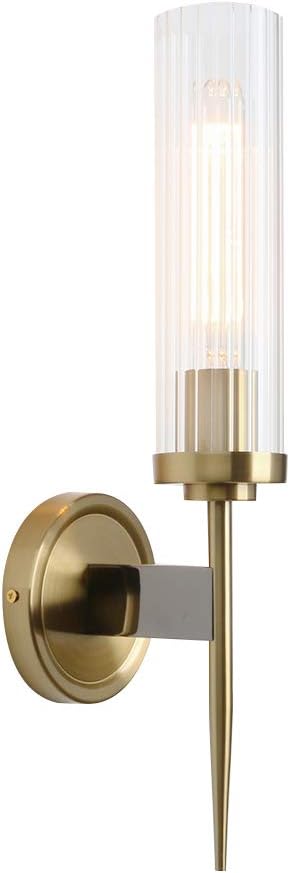 Vintage Bronze Single Wall Sconce with Clear Glass Shade S502