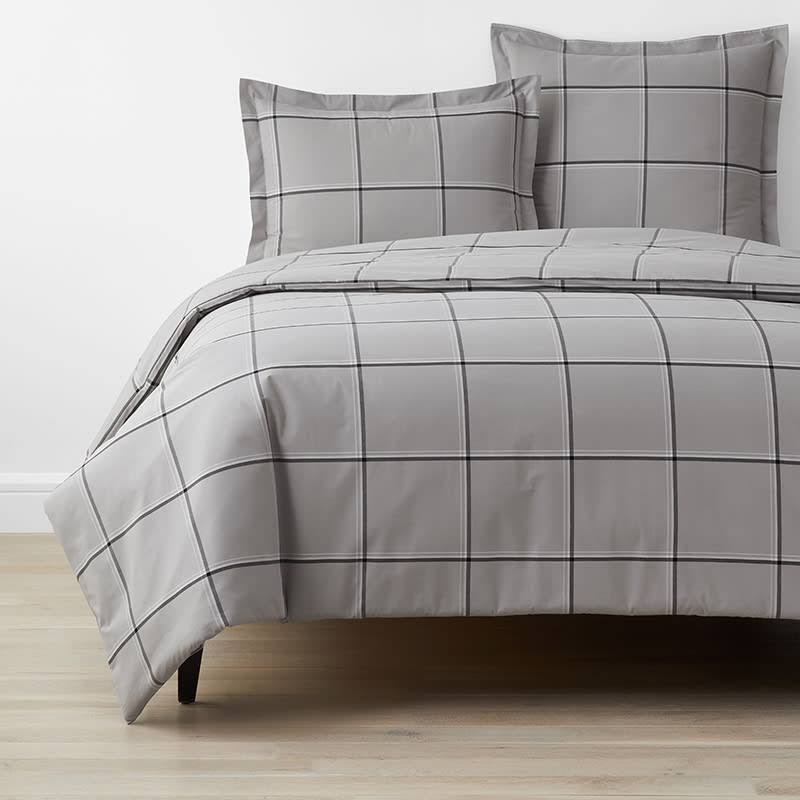 Gray Multi Twin Percale Duvet Cover U316261