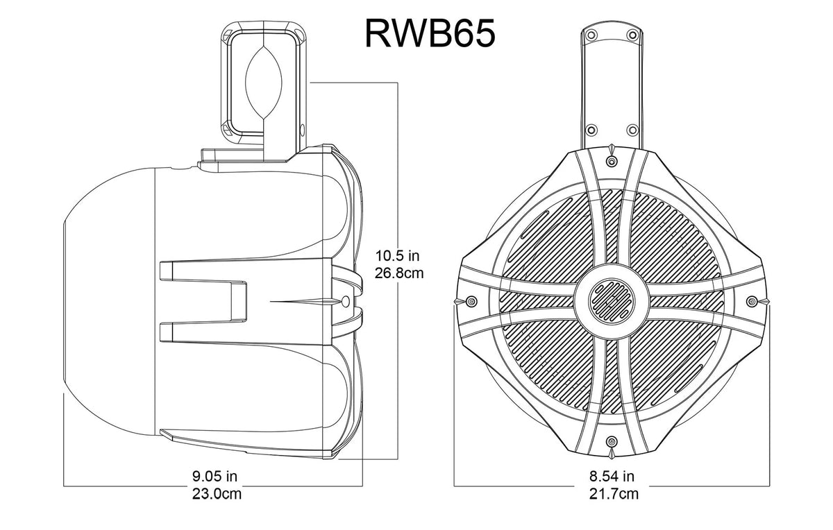 White 6.5" 250w Marine Wakeboard Tower Speakers N292785