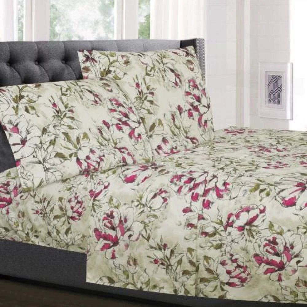 Queen Size 4-Piece Deep Pocket Bed Sheet Set Y605