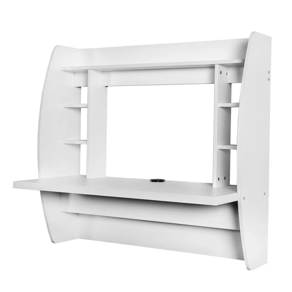 Wall Mount Computer Desk with Storage Shelves A795