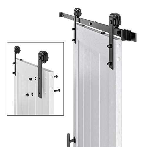32in x 84in White MDF Sliding Barn Door with Hardware Kit I6395