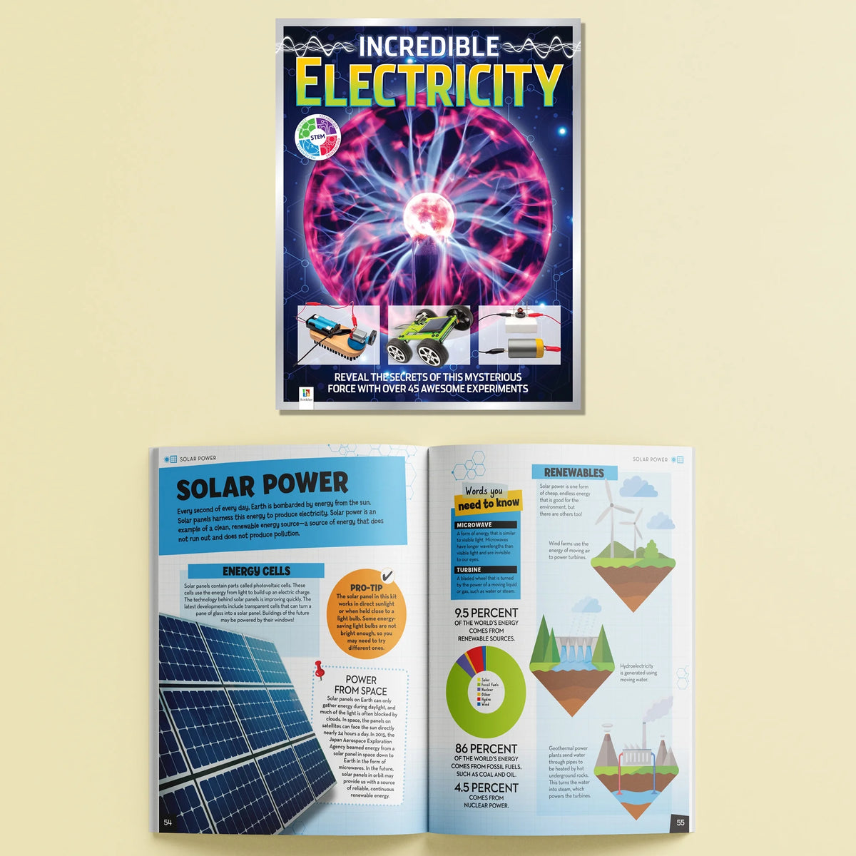 Incredible Electricity Book & Science Educational Kit, 53-Pieces, 64-Page Book L82767