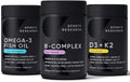 Vitamin B-Complex, Omega 3 Fish Oil & Vitamin K2 MK7 + Vegan D3 X146954