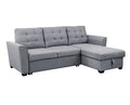 Light Gray Linen Sleeper Sectional Sofa with Storage Chaise M40592