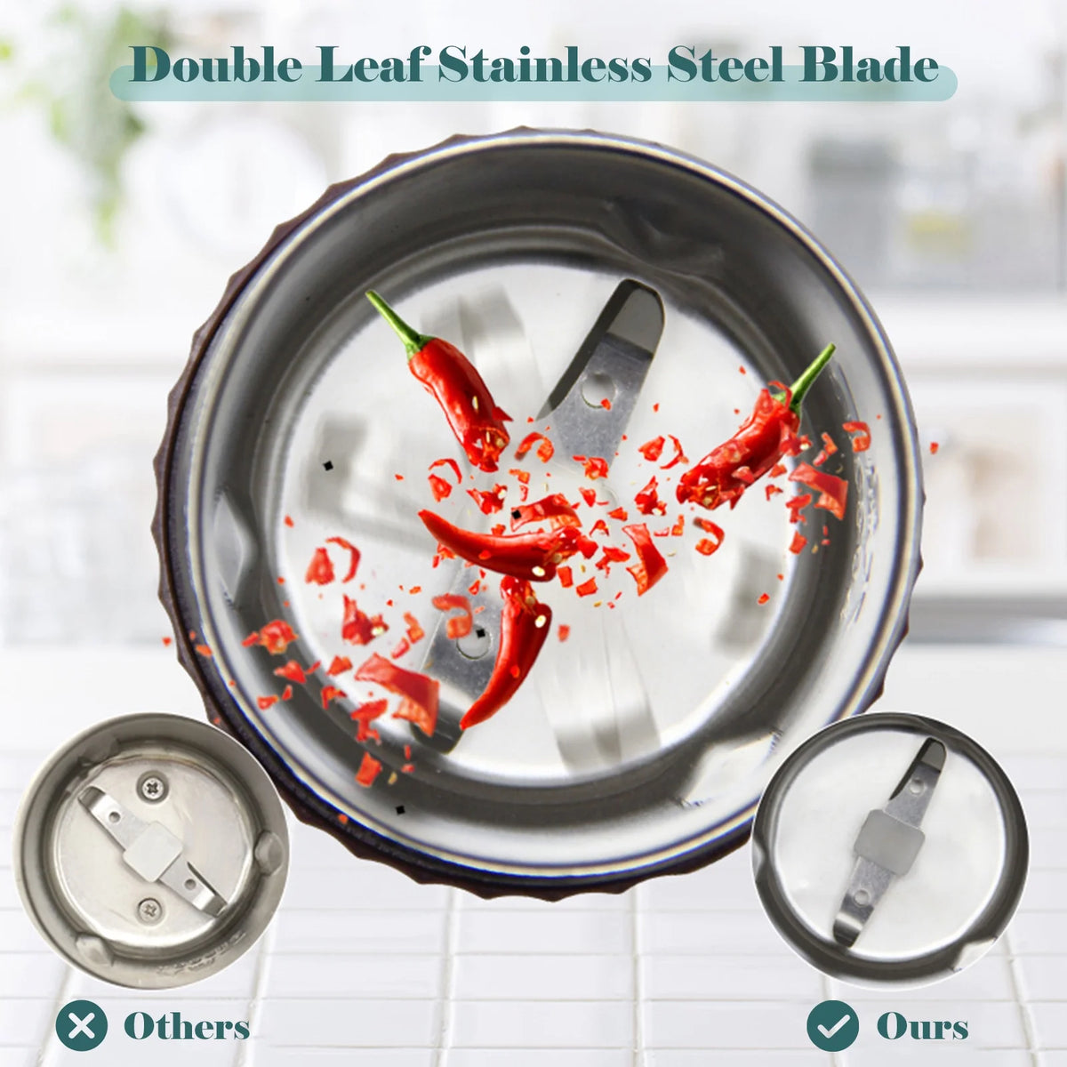 Stainless Steel Electric Coffee Grinder 200W F495