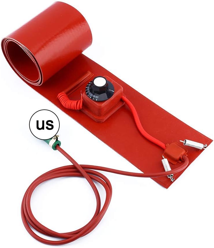 Red Pack of 2 Silicone Drum Heater with Adjustable Thermostat V906541
