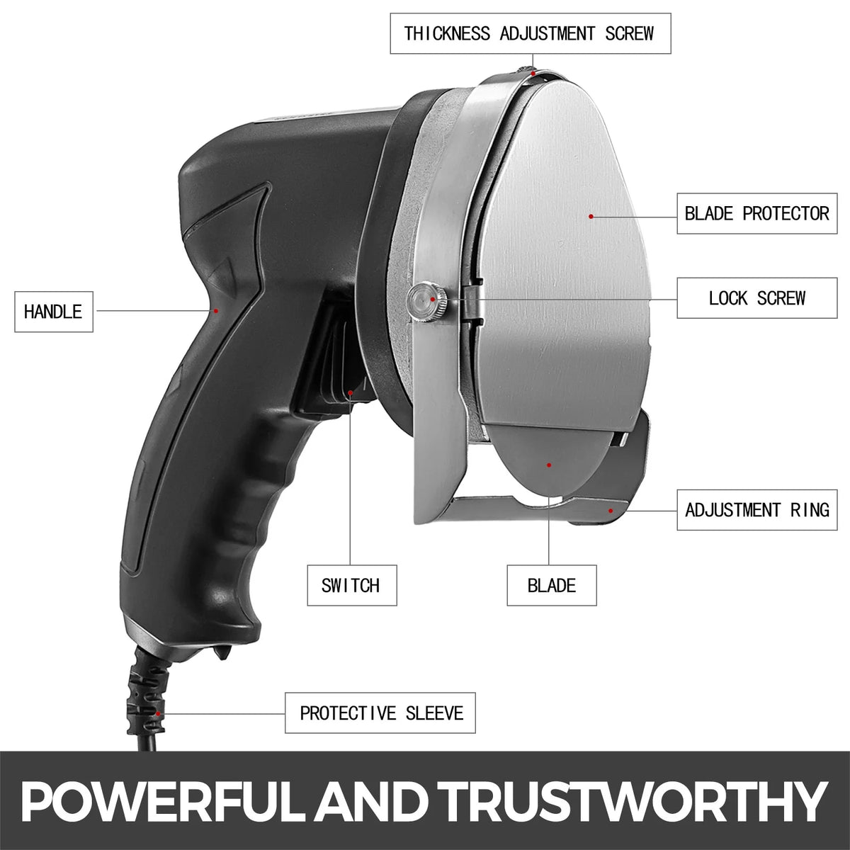 110V Electric Shawarma Knife 80W Stainless Steel 2800 RPM with 2 Blades N17490