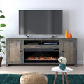 85 inch Rustic Solid Wood Fireplace TV Stand Z7855