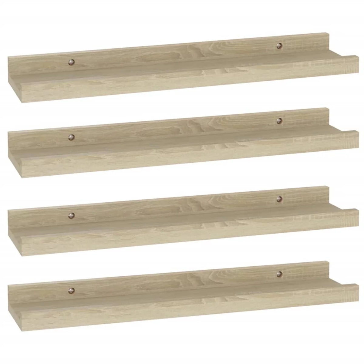 4 Piece MDF Floating Shelves Sonoma Oak W8000